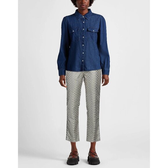 Maje Pants - NWT Maje metallic floral print brocade tapered trouser pants, M